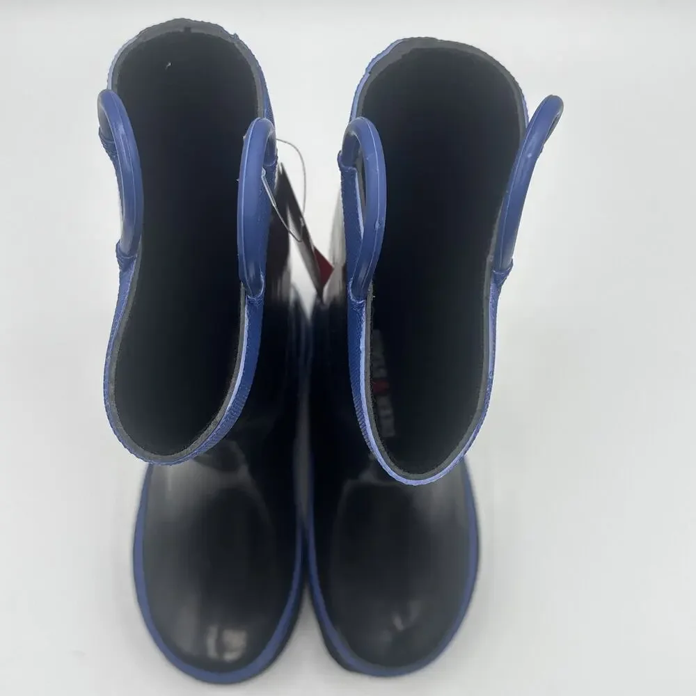 Deer Stags Cloudburst Kids Rain Boots Waterproof Little Boys‎ Size 9 Black/Blue